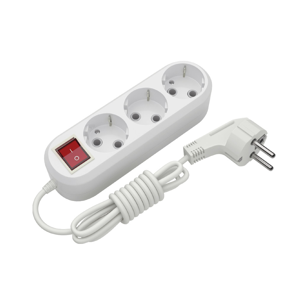 Подовжувач блоковий ELECTRUM 3 розетки 3м із заземленням і вимикачем (C-ES-1813)